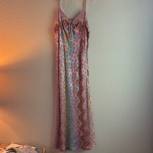 ANNA SUI Multicolor Zigzag Patterned Dress SZ P